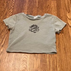 Green Baby Cropped tee